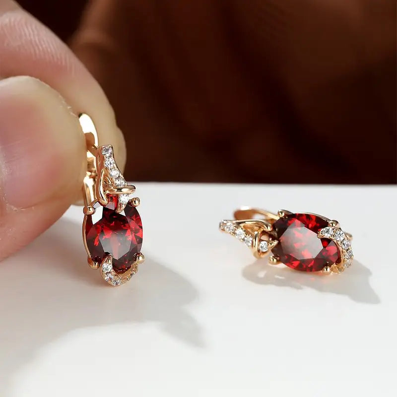 Orecchini pendenti Crimson Twilight | Oro