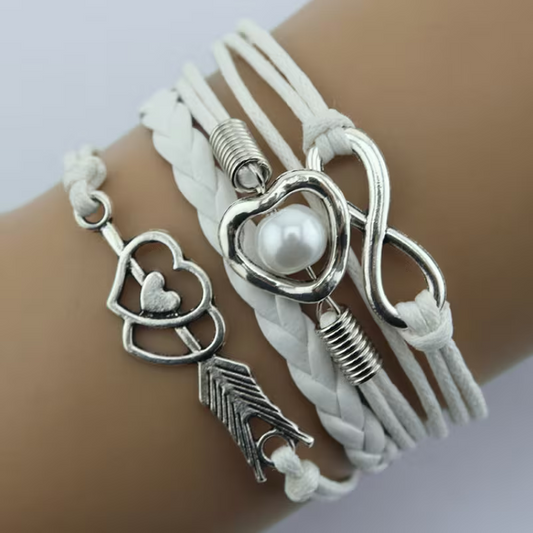 Bracciale arco di Cupido con cuore multicolore