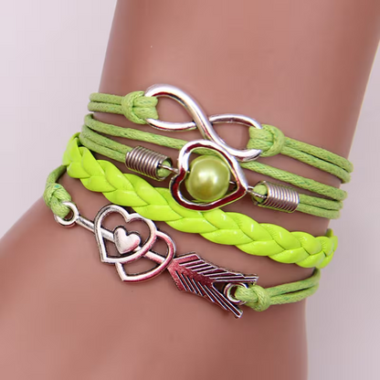 Bracciale arco di Cupido con cuore multicolore