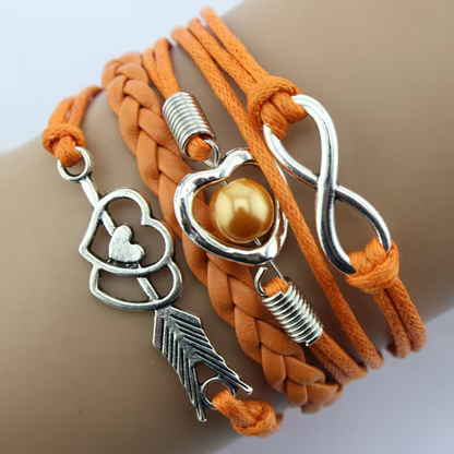 Bracciale arco di Cupido con cuore multicolore