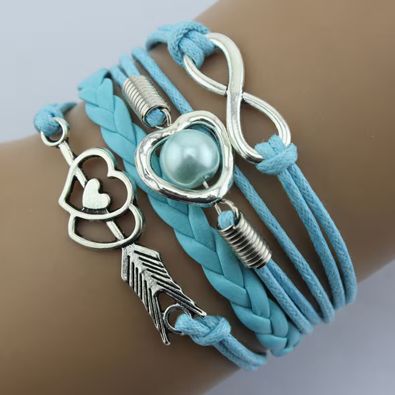 Bracciale arco di Cupido con cuore multicolore