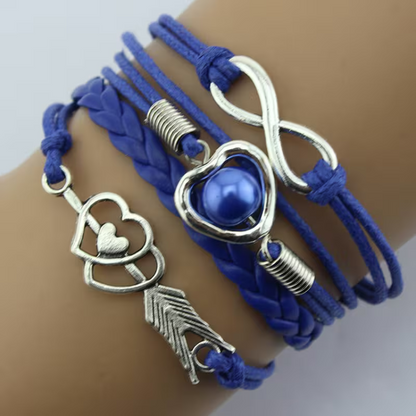 Bracciale arco di Cupido con cuore multicolore