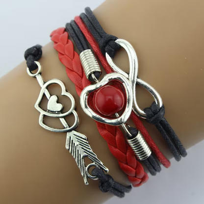Bracciale arco di Cupido con cuore multicolore