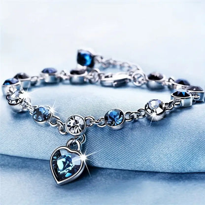 Bracciale bagliore Ocean Heart | Oro bianco