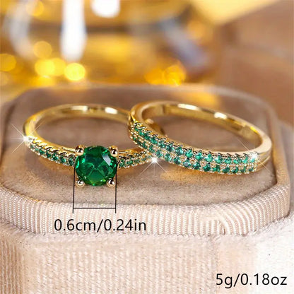 Set di anelli duo smeraldo Serena | Oro