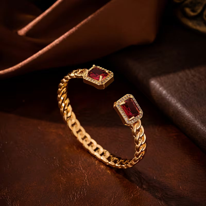 Bracciale aperto rubino Veloria | Oro