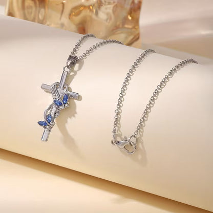 Collana con ciondolo croce farfalla