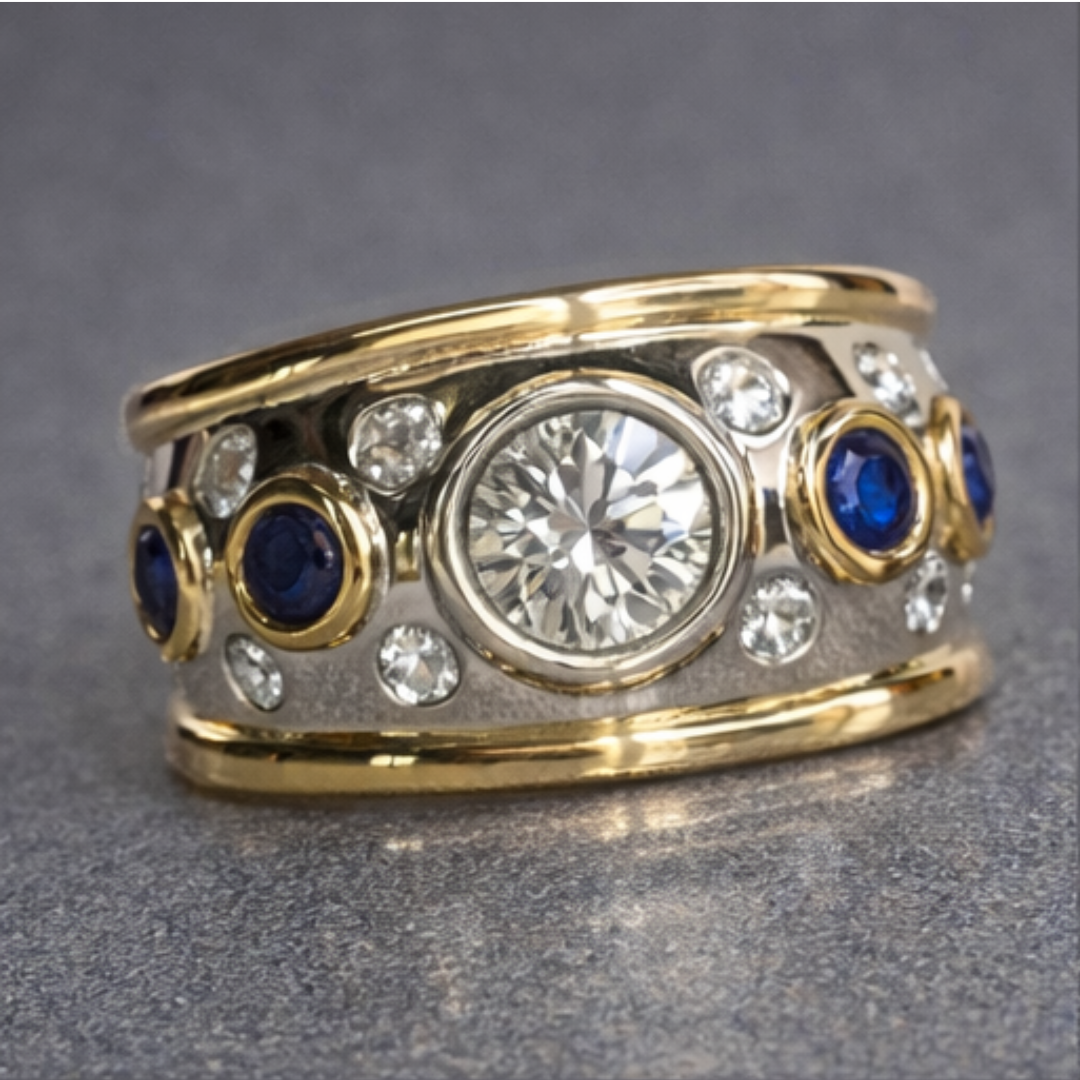 Anello d'Oro Vintage con Pietra Ovale
