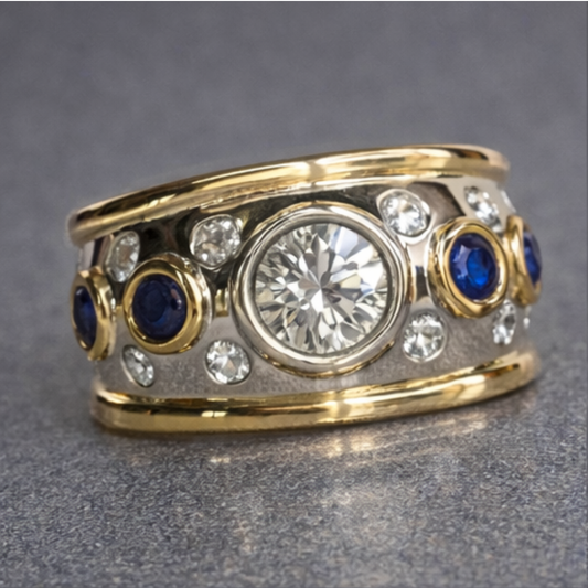 Anello d'Oro Vintage con Pietra Ovale