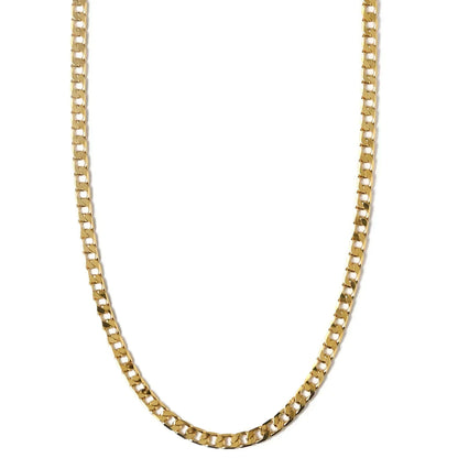 Collana catena piatta Curb | Oro bianco