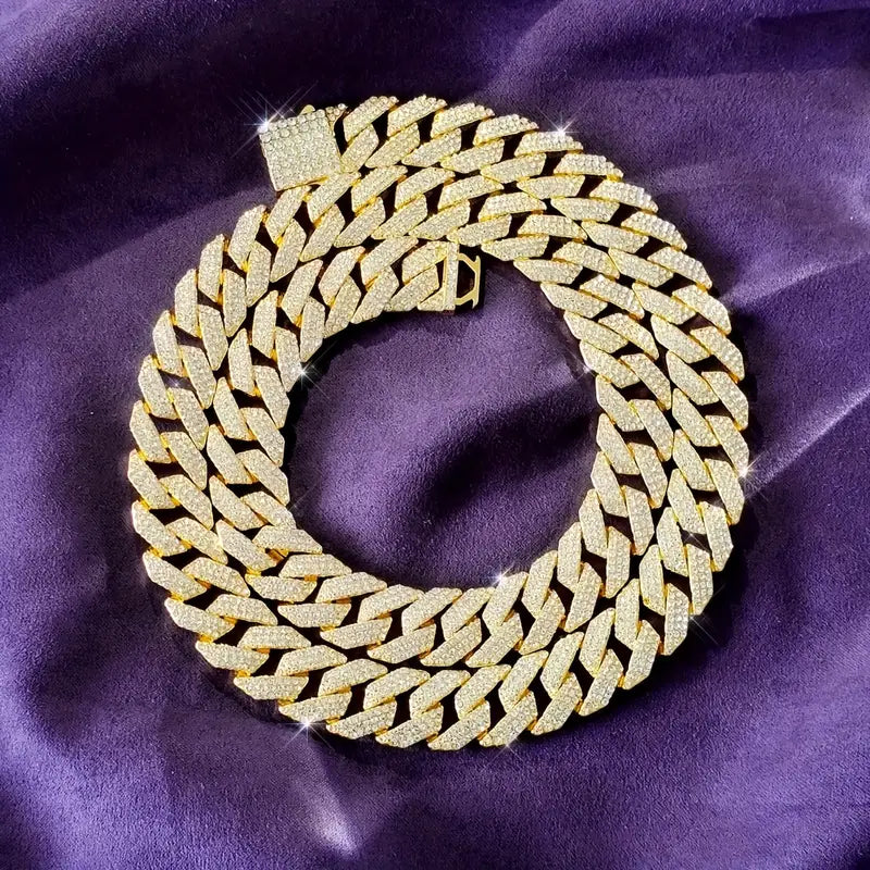 Collana Cubana Iced-Out da Uomo 15mm