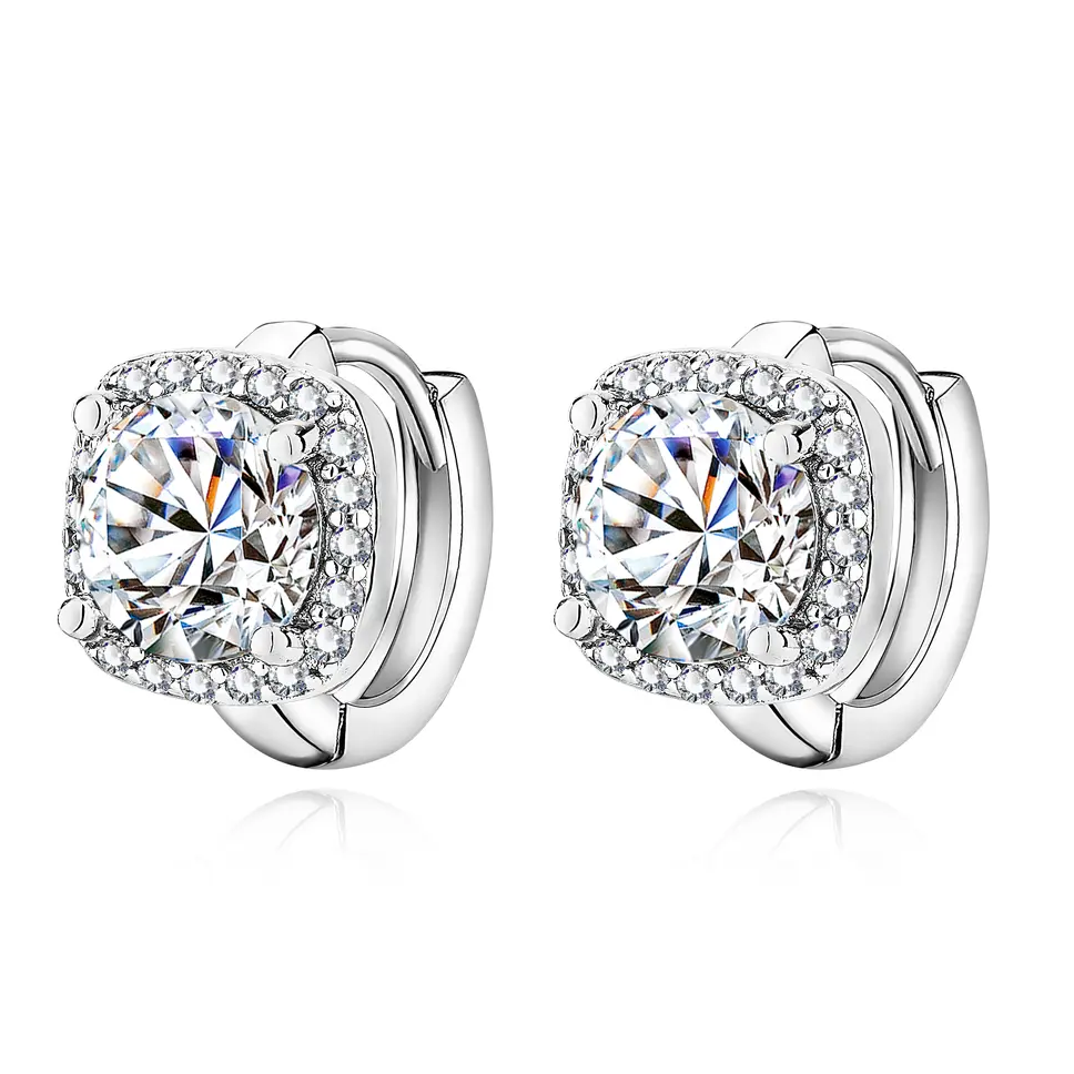 Orecchini quadrati Nadine | Oro bianco