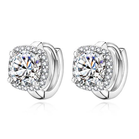 Orecchini quadrati Nadine | Oro bianco
