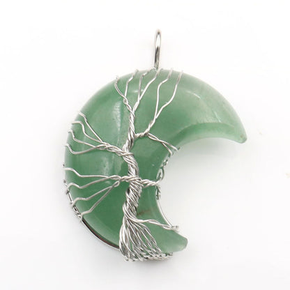 Collana Accessorio con Ciondolo Albero della Vita Cristallo di Luna