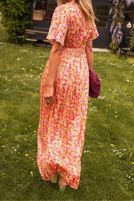 Elegante vestito lungo Sandra con scollatura a V