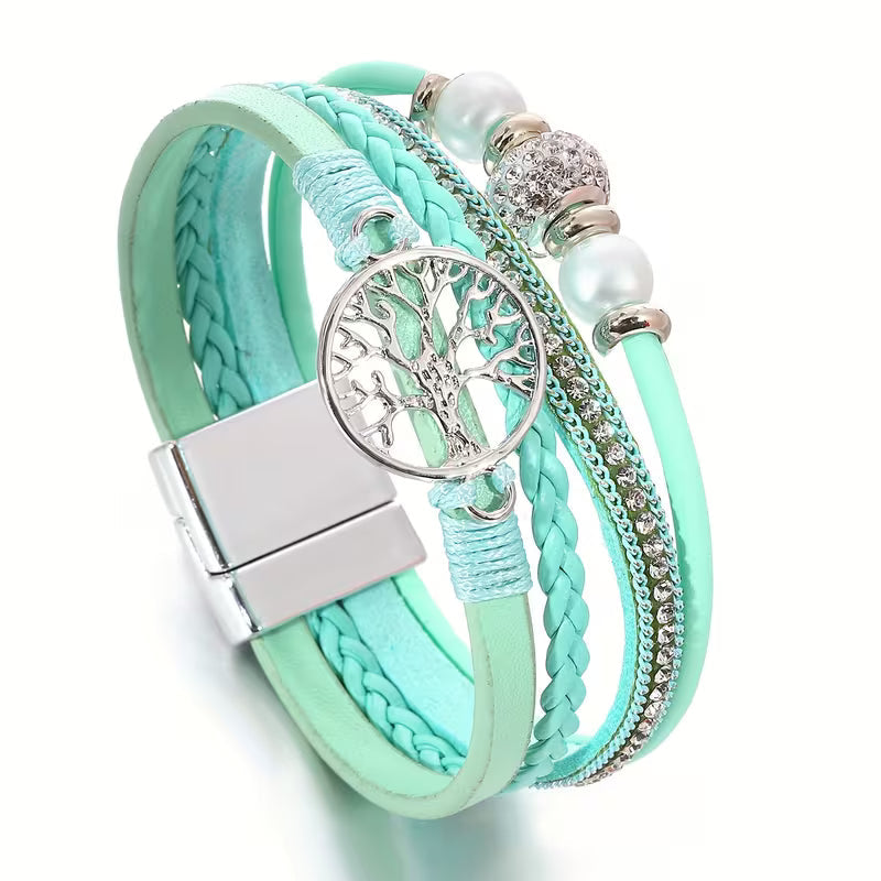 Elegante bracciale multistrato Albero della Vita