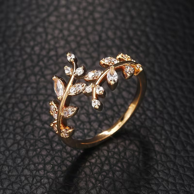 Anello vintage regolabile a forma di rampicante