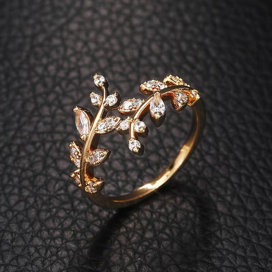 Anello vintage regolabile a forma di rampicante