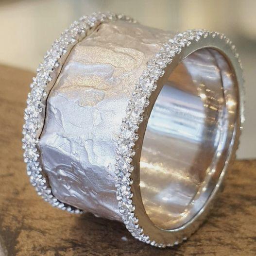 Anello Vintage in Zircone Placcato Argento