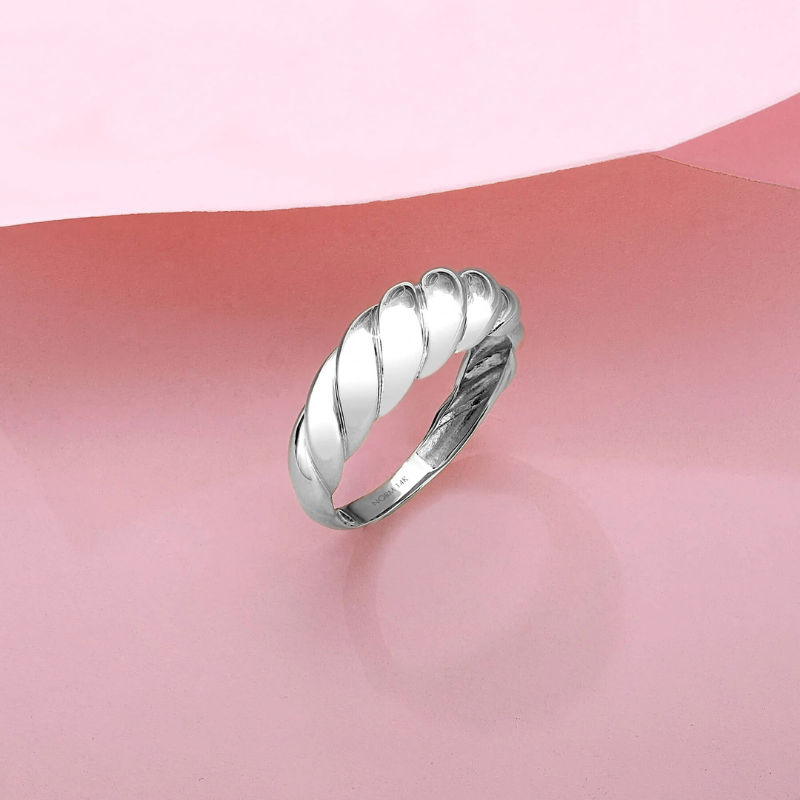 Anello Croissant | Oro bianco