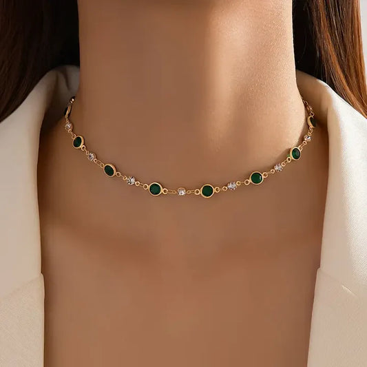 Collana con Ciondolo Verde Smeraldo