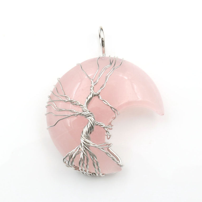 Collana Accessorio con Ciondolo Albero della Vita Cristallo di Luna