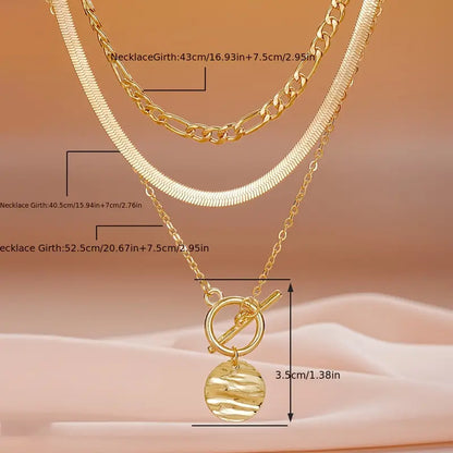 Collana a Strati con Moneta Texture Savira | Dorato