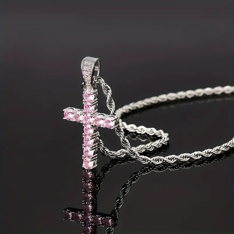 Collana con Ciondolo Croce Iced Chics Hip Hop