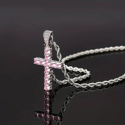 Collana con Ciondolo Croce Iced Chics Hip Hop