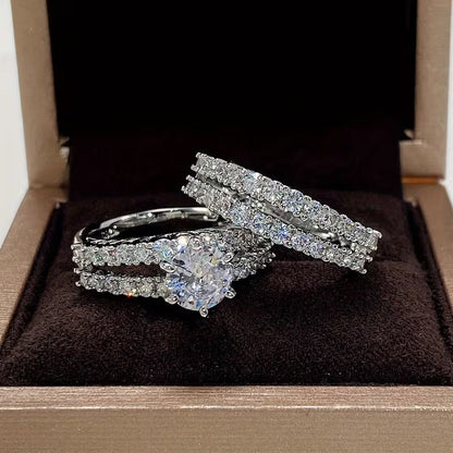 Set 2 fedi nuziali con zircone