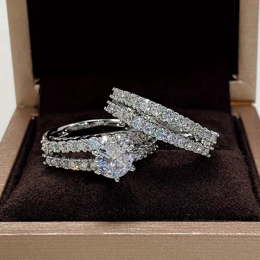 Set 2 fedi nuziali con zircone