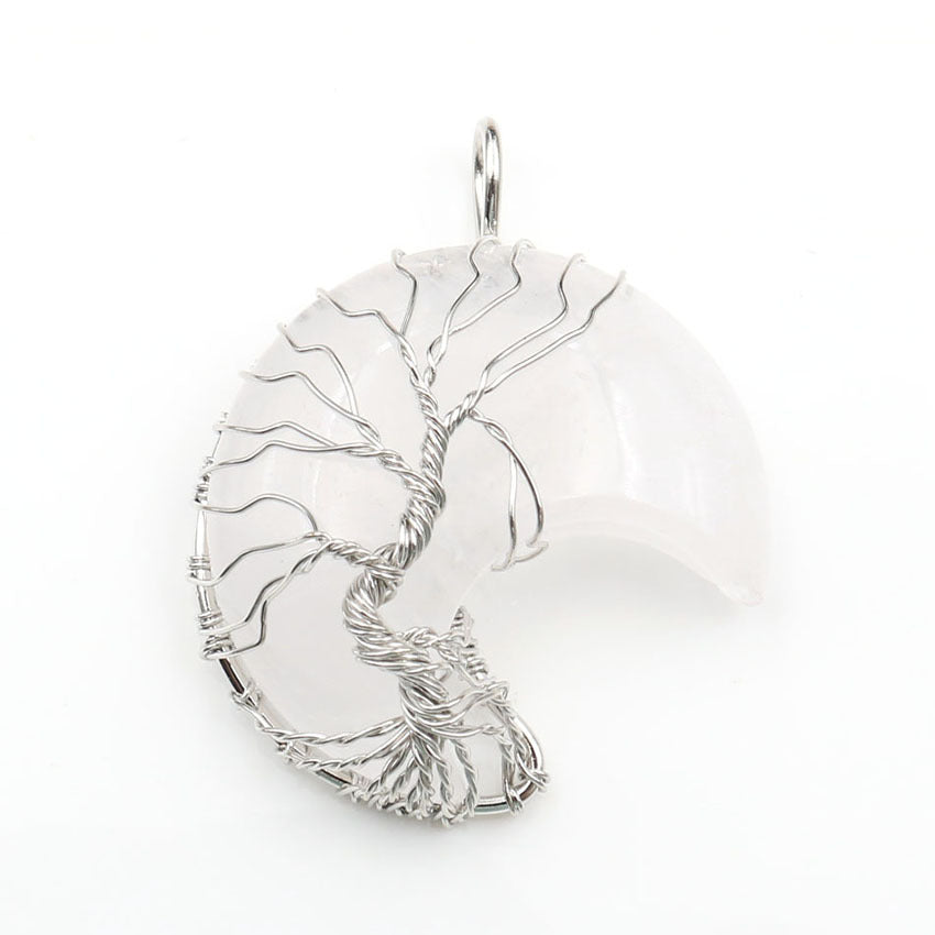 Collana Accessorio con Ciondolo Albero della Vita Cristallo di Luna