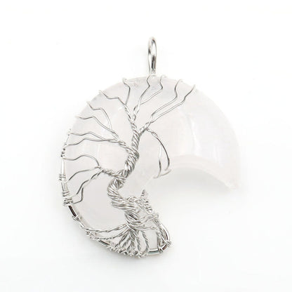 Collana Accessorio con Ciondolo Albero della Vita Cristallo di Luna