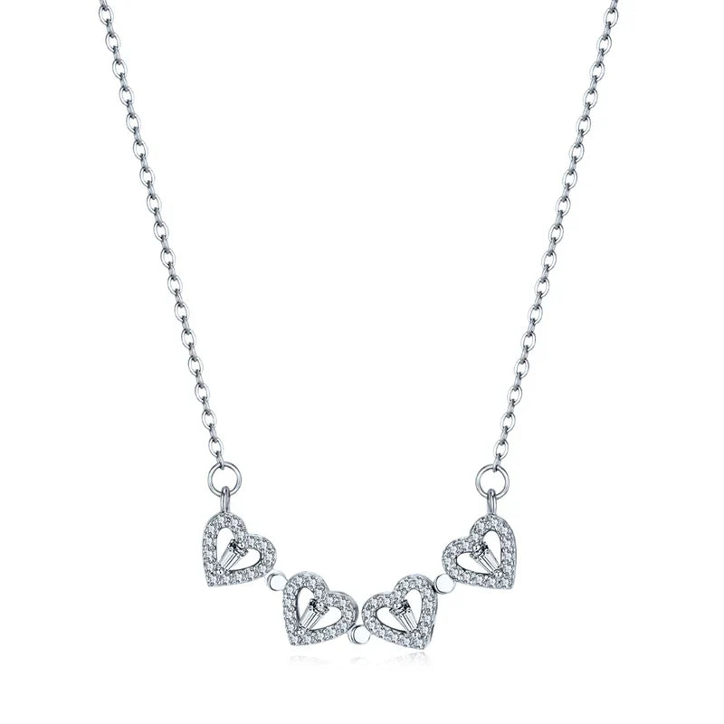 Collana Cuori Trifoglio in Argento