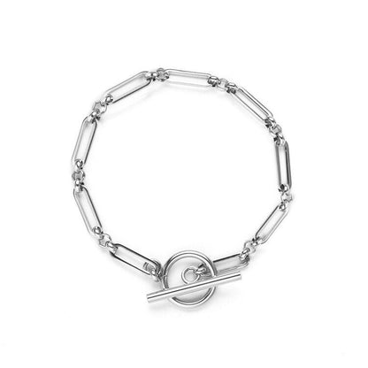 Bracciale Link T-Bar | Oro bianco