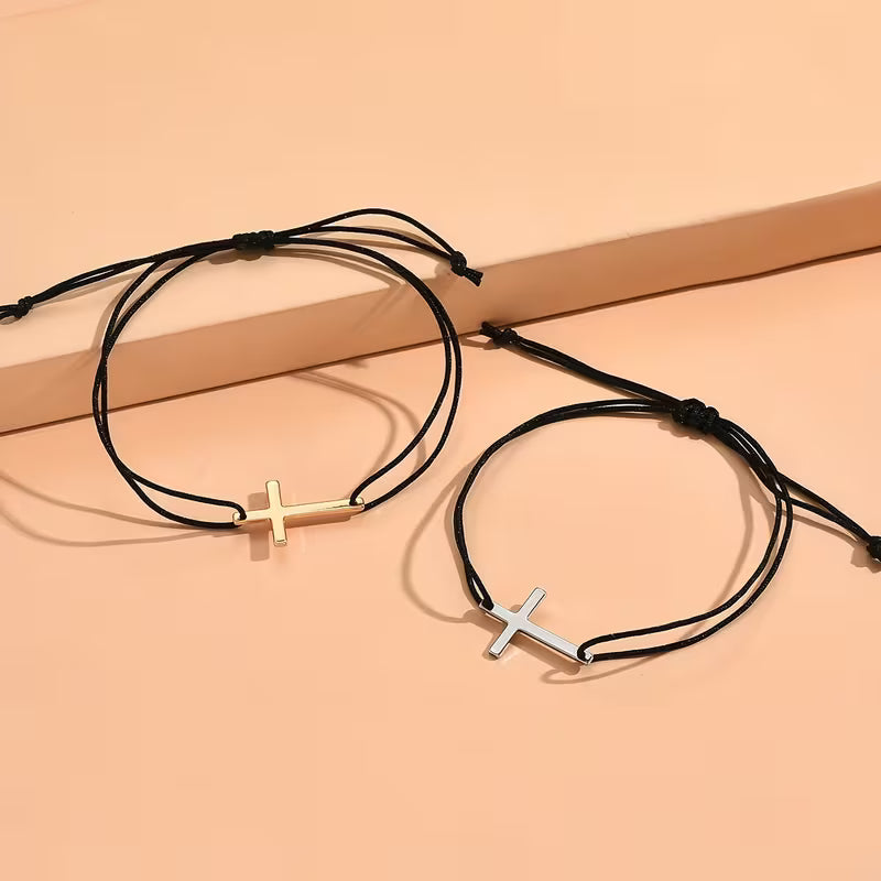 Bracciale di coppia croce intrecciata