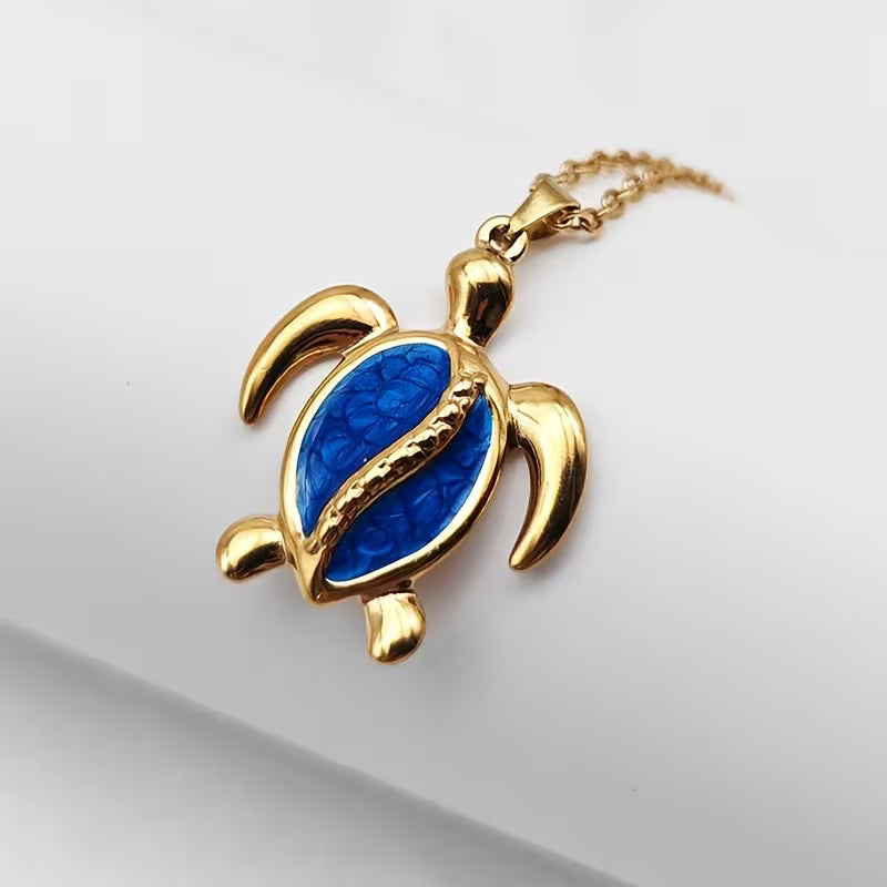 Collana con Ciondolo Tartaruga Marina delle Maree Dorate