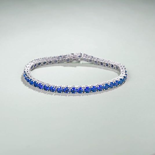 Bracciale tennis di zaffiro | Oro bianco