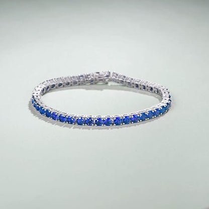 Bracciale tennis di zaffiro | Oro bianco