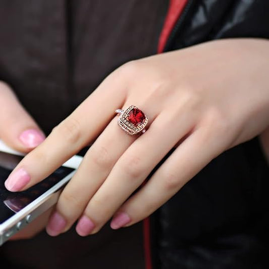 Anello alone vistoso rubino | Oro rosa