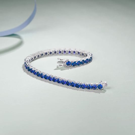Bracciale tennis di zaffiro | Oro bianco