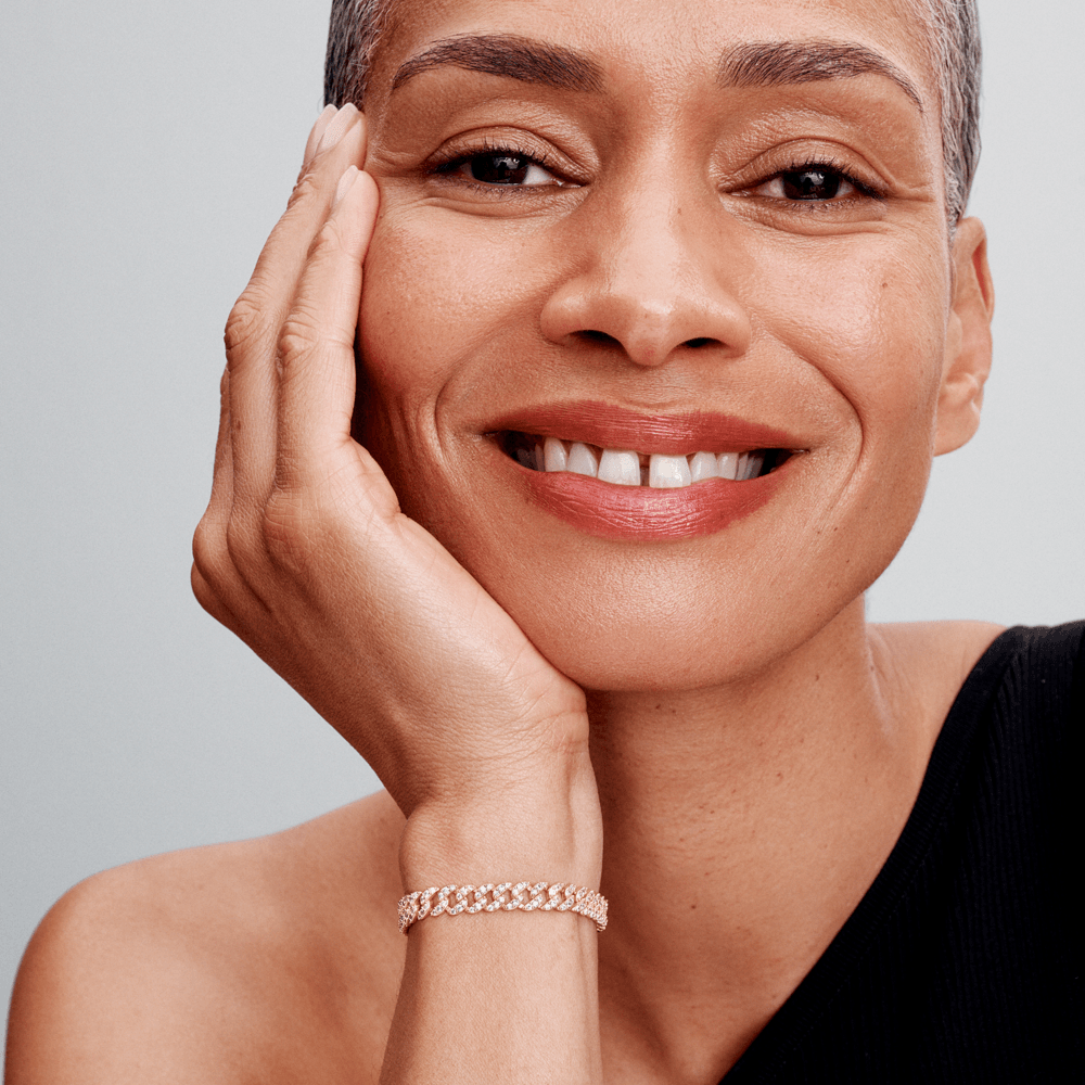 Bracciale Cubano Pavé | Dorato