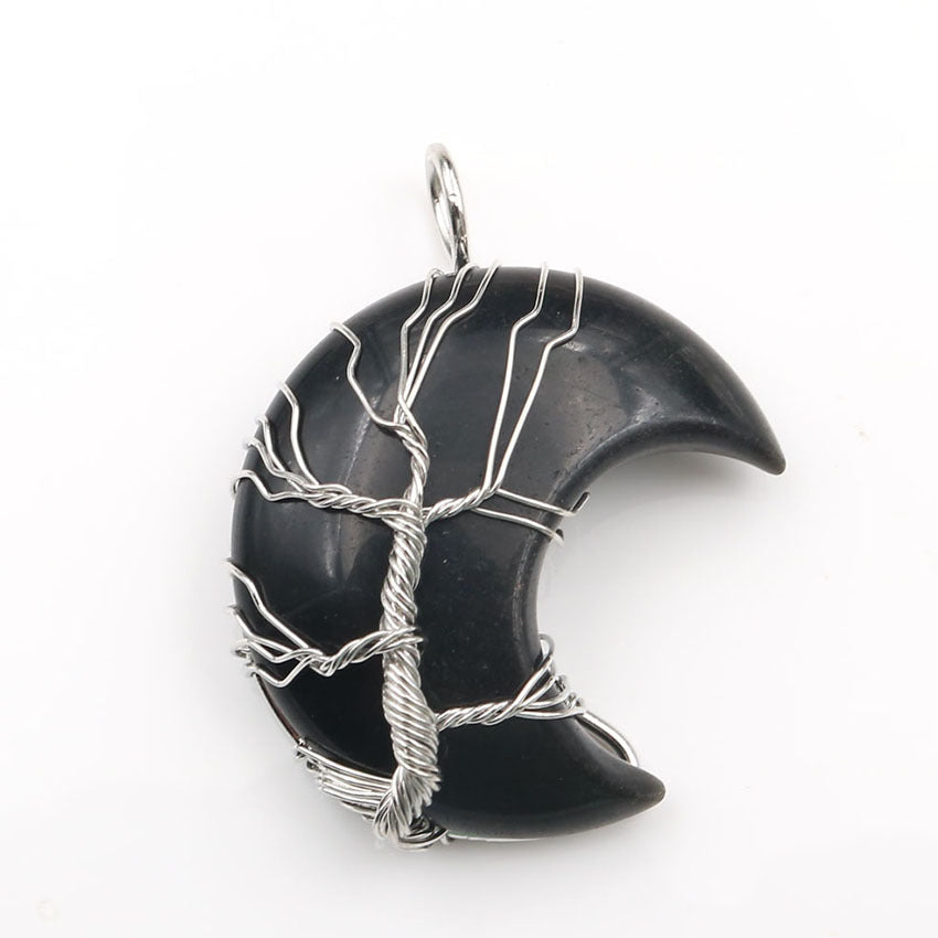 Collana Accessorio con Ciondolo Albero della Vita Cristallo di Luna