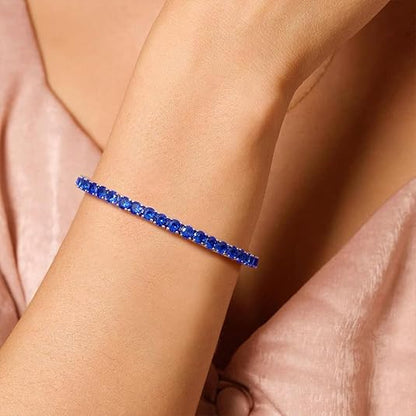 Bracciale tennis di zaffiro | Oro bianco