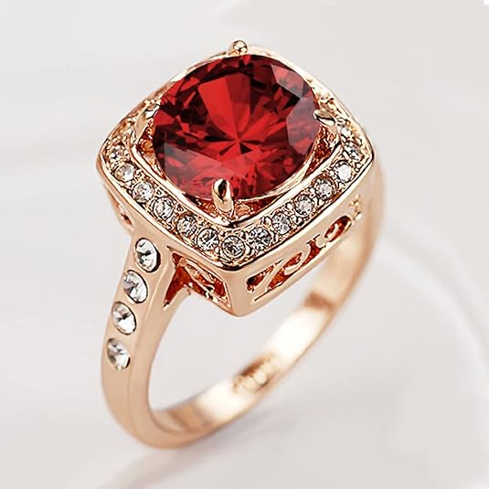 Anello alone vistoso rubino | Oro rosa