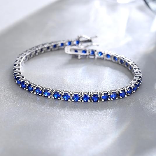 Bracciale tennis di zaffiro | Oro bianco