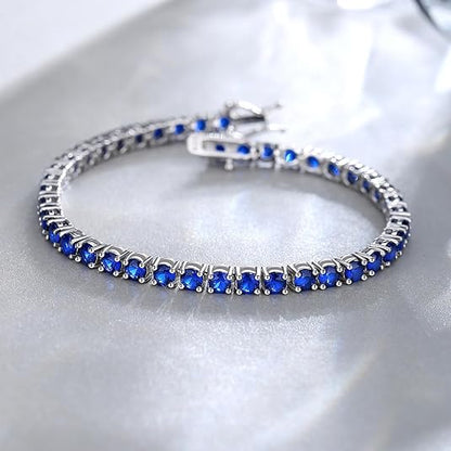 Bracciale tennis di zaffiro | Oro bianco