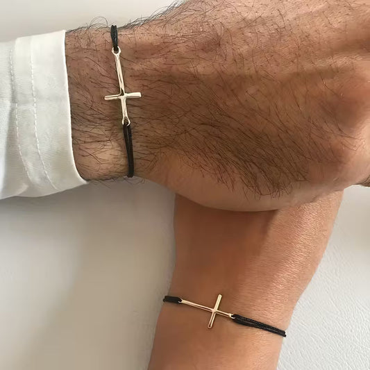 Bracciale di coppia croce intrecciata