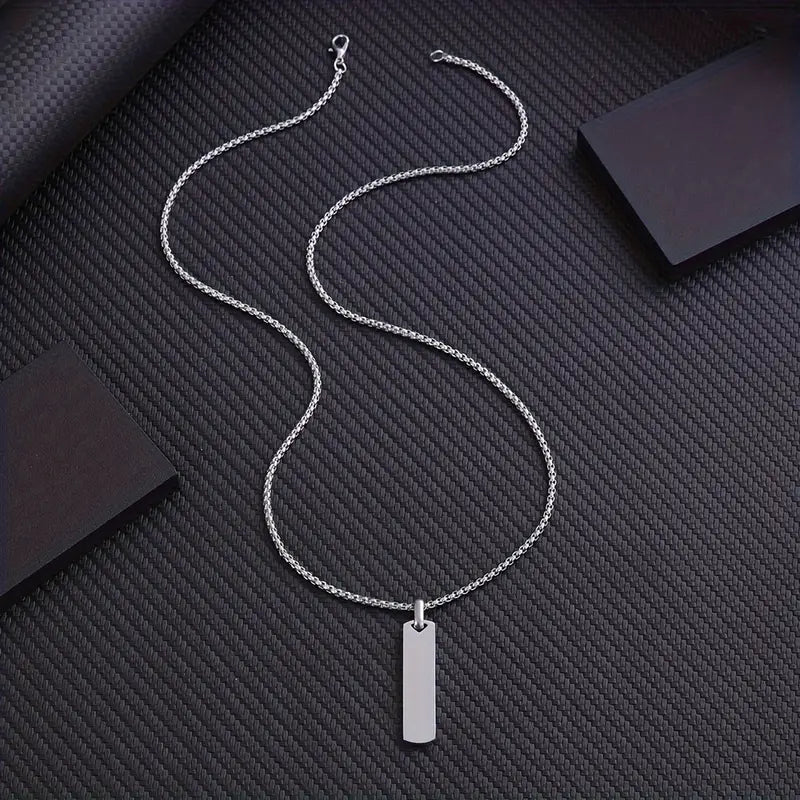 Collana Rombo Geometrico Semplice in Acciaio Inossidabile