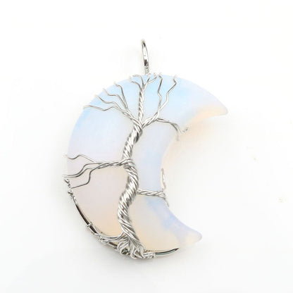 Collana Accessorio con Ciondolo Albero della Vita Cristallo di Luna